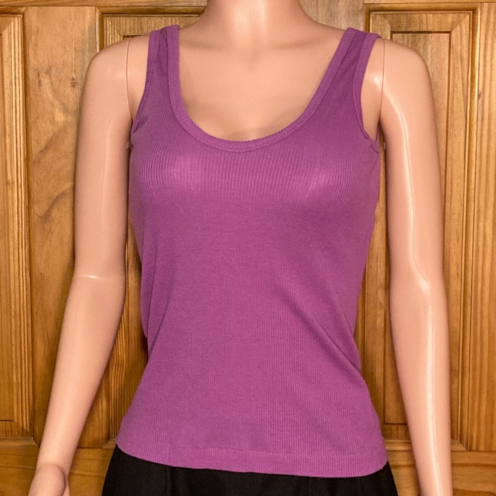 NWOT Collections Vintage 80s Tank Top Purple Size M Medium 12-14